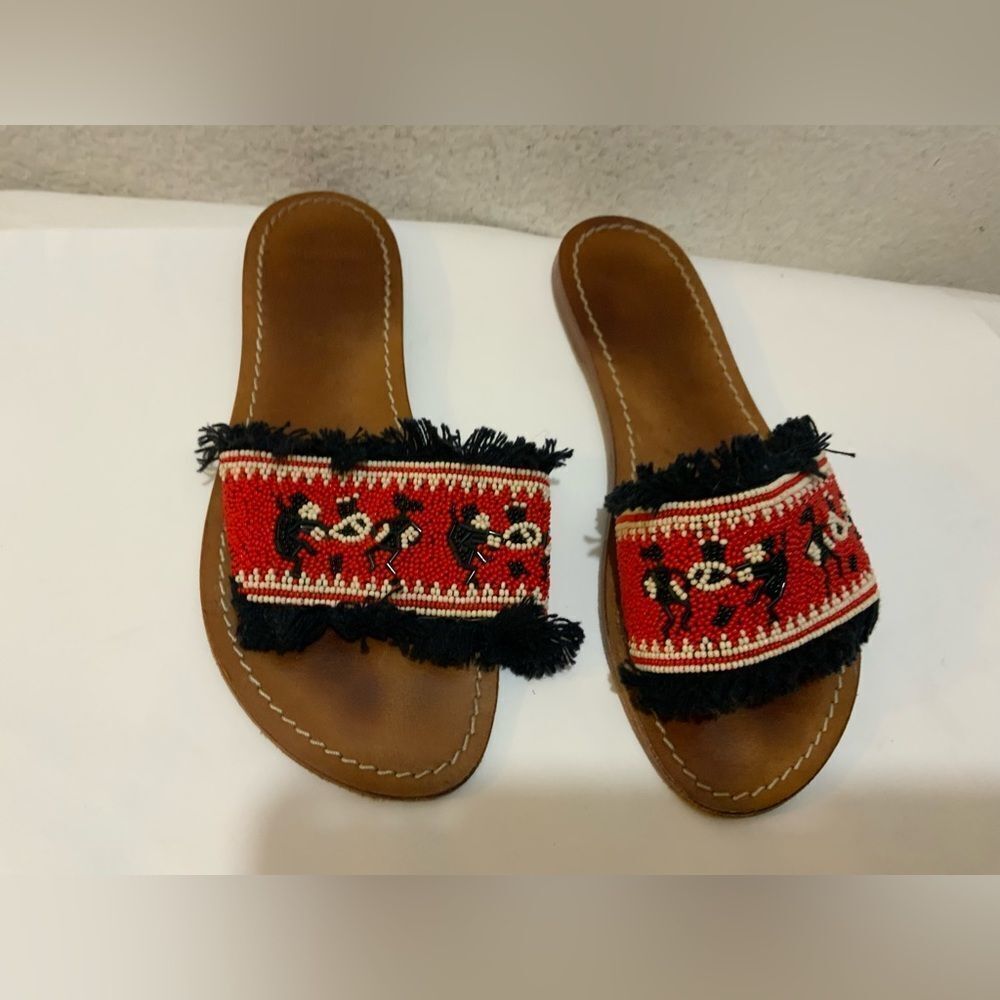 Ann Mashburn Sandals beaded multicolor size 37
